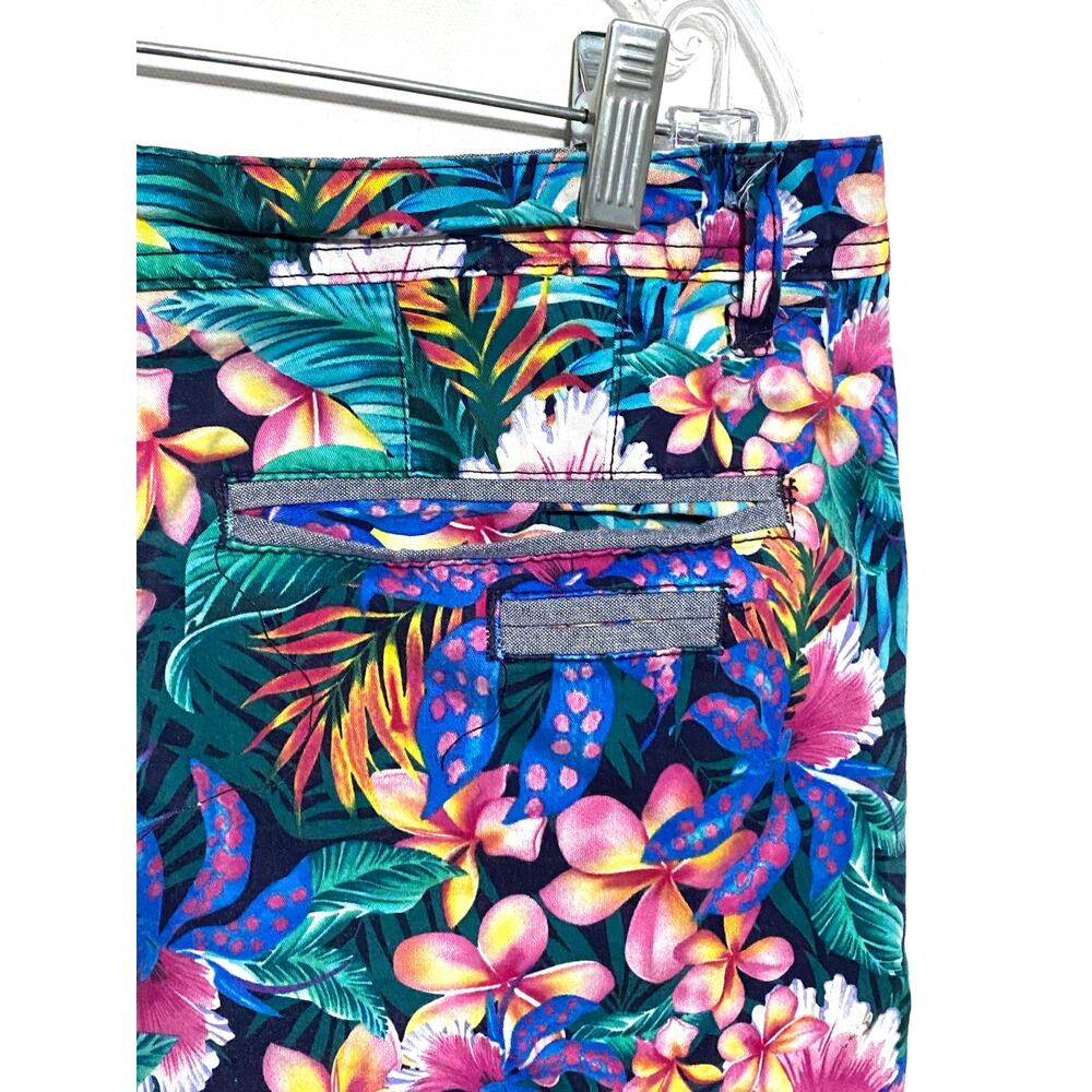 Hudson & Barrow Tropical Chino Shorts Mens 38 Hawaiian Vacation Resort Colorful - Picture 3 of 8